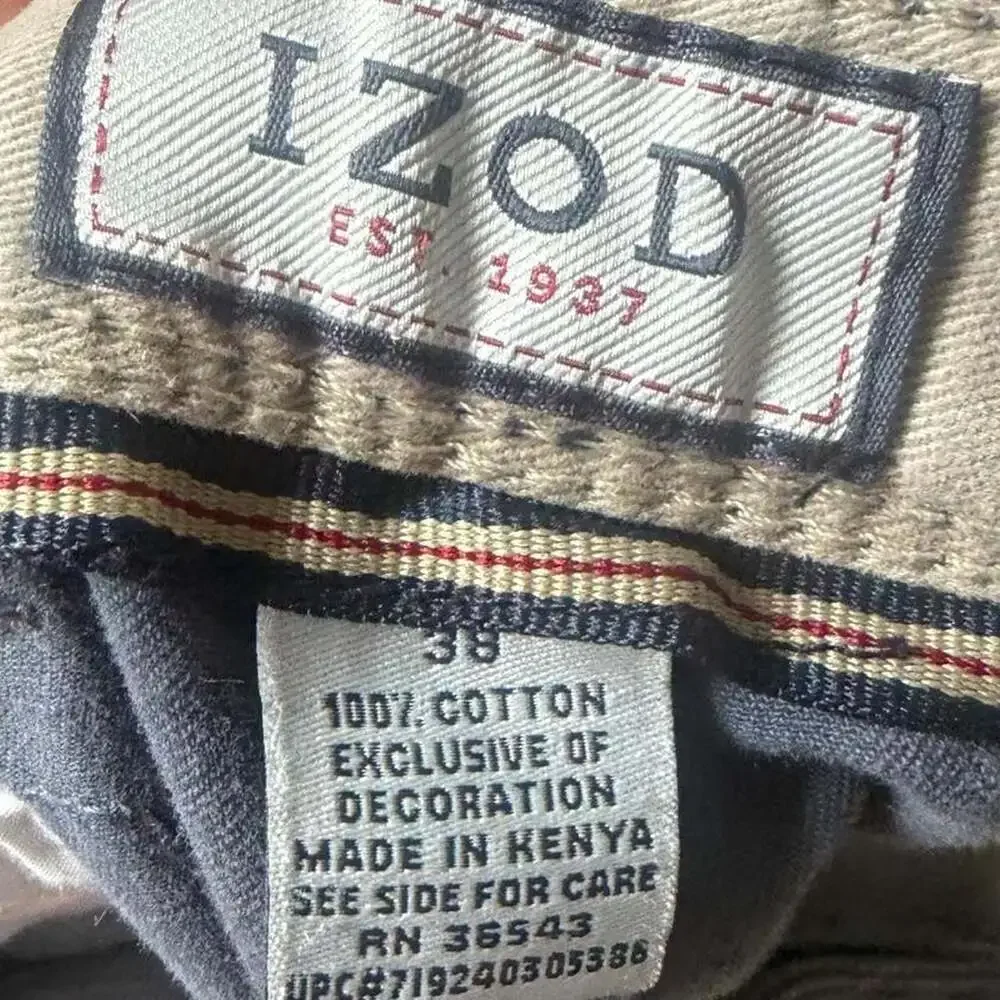 IZOD Vintage Y2K Cargo Shorts Gray Plaid Size 38